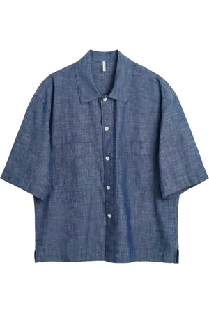 Sunflower Skjorte, Herre, Blå, M, Bomuld, Chambray Rinse Kortærmet Skjorte