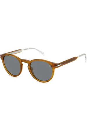 DB EYEWEAR BY DAVID BECKHAM Tilbehør, Herre, Grå, 50 MM, Uld, Gule Horn/Grå Solbriller
