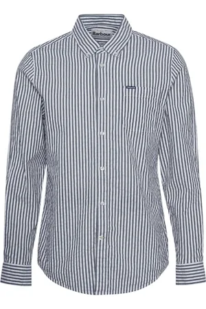 Barbour Bluser & Skjorter, Herre, Blå, M, Blå Stribet Skjorte Med Lange Ærmer