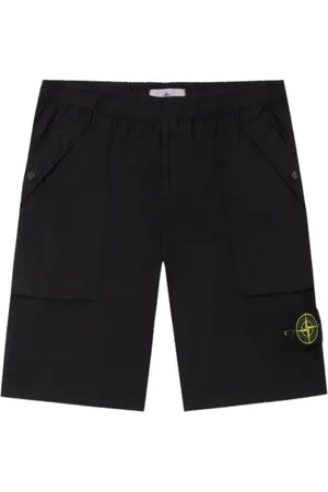 Stone Island Shorts, Herre, Sort, W33, Bomuld, Sort Stretch Bomuld Bermuda Shorts