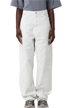 Balenciaga Jeans, Dame, Hvid, S, Bomuld, Hvide Straight Leg Jeans til Kvinder