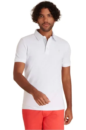 Vicomte A. Top, Herre, Hvid, 3XL, Bomuld, Polo med ternedetaljer
