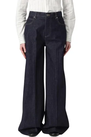 Bottega Veneta Jeans, Dame, Blå, M, Bomuld, Klassiske Wide Leg Jeans