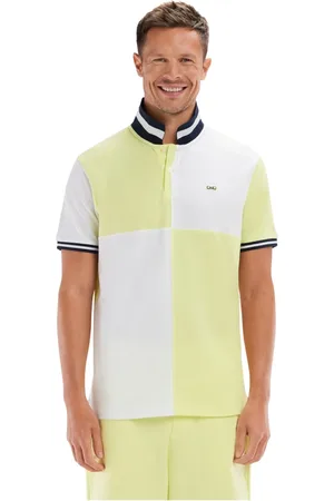 Eden Park Top, Herre, Flerfarvet, 2XL, Bomuld, Kortærmet gul bomuldspolo med afslappet snit og syet finish