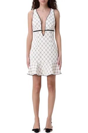 Elisabetta Franchi Kjole, Dame, , M, Gul Geometrisk Mini Kjole
