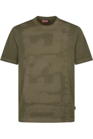 Diesel Top, Herre, Grøn, L, Bomuld, Militær Grøn T-Adjust-R18 T-Shirt