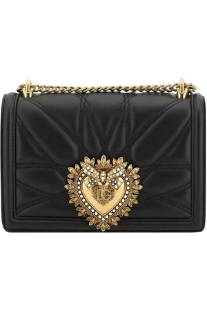 Dolce & Gabbana Taske, Dame, Sort, ONE SIZE, Uld, Smykkedekoreret Læder Skuldertaske