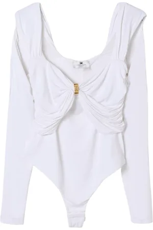 Elisabetta Franchi Top, Herre, , L, Ivory Draped Top