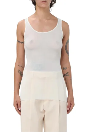 Ami Top, Dame, Hvid, XS, Uld, Hvid Ribstrikket Tank Top