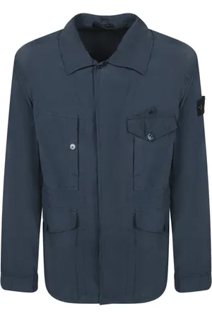 Stone Island Jakke, Herre, Blå, M, Innovativt Field Jacket til udendørs