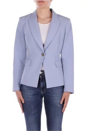 Liu Jo Jakke, Dame, Blå, XL, Polyester, Front Logo Button Jacket Collection