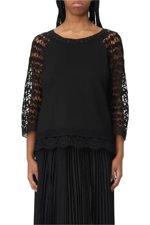 Twin-Set Top, Dame, Sort, XS, Sort Blonde Strik Top