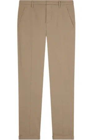 Dondup Bukser, Herre, Brun, W30, Bomuld, Slim Chino Bukser i Let Gabardin
