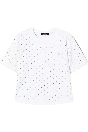 Twin-Set Top, Dame, Hvid, XS, Glitrende T-shirt med rund halsudskæring