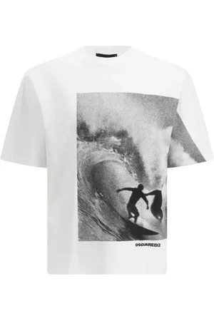 Dsquared2 Top, Herre, Flerfarvet, L, Bomuld, Maxi Print Bomuld T-Shirt
