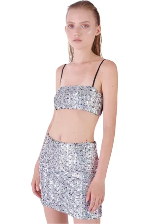 Silvian Heach Top, Dame, Grå, 2XS, Polyester, Ærmeløse toppe