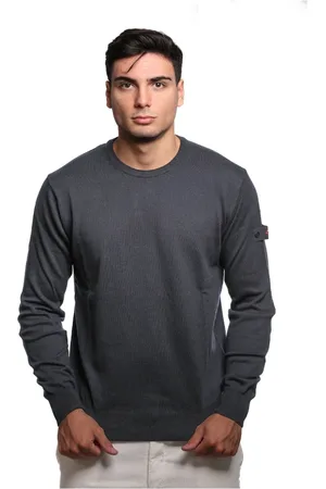 Peuterey Strik, Herre, Blå, M, Bomuld, Blå Bomuld Uld Sweater Exmoor Model