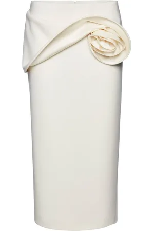 MAGDA BUTRYM Nederdel, Dame, Hvid, 2XS, Uld, Cream Rose Nederdel