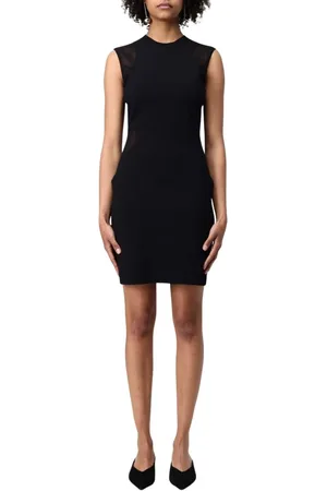 Stella McCartney Kjole, Dame, Sort, S, Uld, Gennemsigtig Mesh Bodycon Kjole