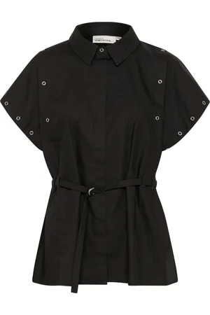 Karen by Simonsen Bluser & Skjorter, Dame, Sort, S, Meteorit Skjortebluse med Nitter Detaljer