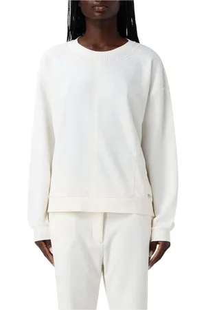 Liu Jo Strik, Dame, Hvid, L, Bomuld, Hvid Perle Crewneck Sweatshirt