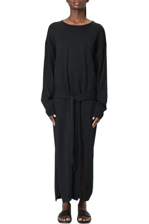 LEMAIRE Kjole, Dame, Sort, M, Uld, Sort Strik Midi Kjole