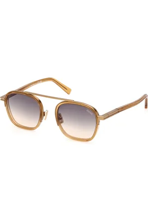 Ermenegildo Zegna Tilbehør, unisex, Gul, 51 MM, Uld, Mørk Gul Solbriller Ez0231