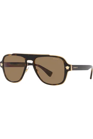 VERSACE Tilbehør, Herre, Brun, 56 MM, Charm Medusa solbriller i Havana/Orange
