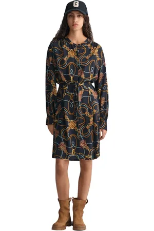 GANT Kjole, Dame, Flerfarvet, S, Polyester, Robekjole-skjorte