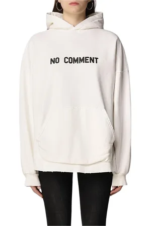 Balenciaga Sweathshirts & Hoodies, Dame, Hvid, M, Bomuld, Hoodie med Slidt Look og Fedt Slogan