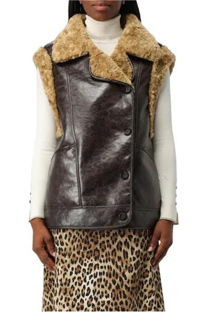 Urban Code Jakke, Dame, Brun, S, Læder, Shearling Vest til Kvinder