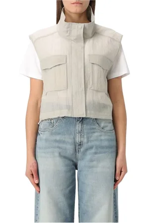 Pinko Jakke, Dame, Grå, S, Uld, Stilfuld Utility Vest med Lommer