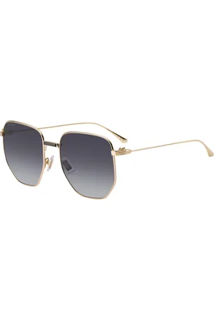 Etro Tilbehør, Dame, Gul, 60 MM, Uld, Rosaguld solbriller Grå Skygge