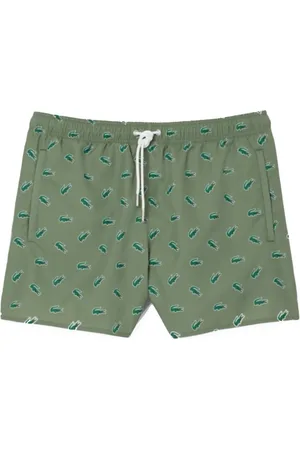 Lacoste Badetøj, Herre, Grøn, XL, Polyester, Ikonisk Krokodille Print Badetøj