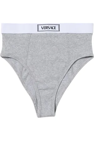 VERSACE Undertøj, Dame, Grå, XL, Bomuld, Ribbet High-Waisted Grå Lingeri