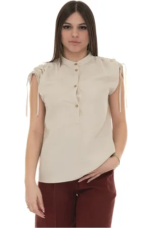 Woolrich Top, Dame, , S, Uld, Bluse med rund hals og runde knapper