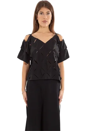 Y-3 Top, Dame, Sort, M, Sort Puzzle Vented Top