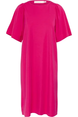 INWEAR Kjole, Dame, Lyserød, XL, Uld, Tunika Kjole med Halve Ærmer