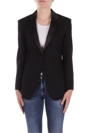 Dondup Jakke, Dame, Sort, S, Polyester, Sort knaplukket jakke med lommer