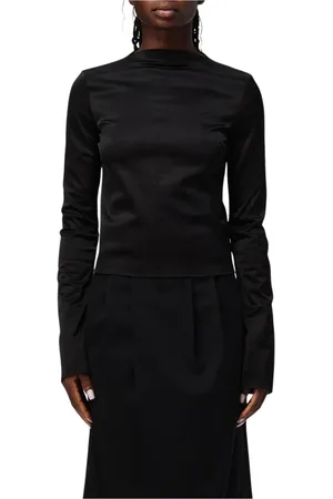 Maison Margiela Top, Dame, Sort, XS, Bomuld, Sort High Neck Top