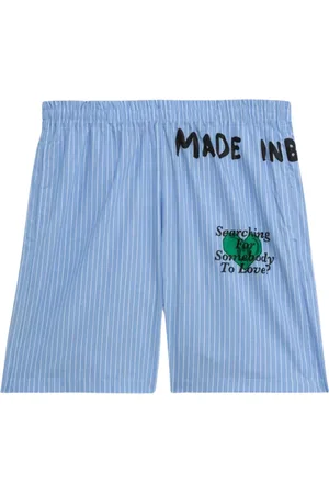 BARROW Shorts, Herre, Blå, S, Bomuld, Stribet Popeline Unisex Shorts Blå