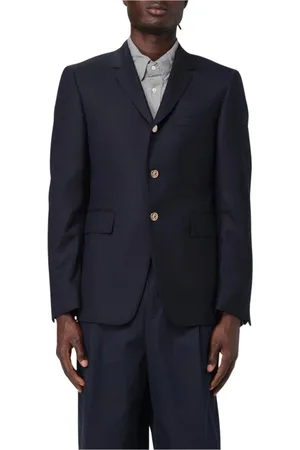 Thom Browne Jakkesæt, Herre, Blå, L, Grå Treknaps Blazer