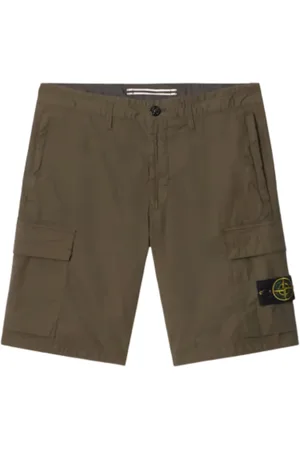 Stone Island Shorts, Herre, Grøn, W36, Bomuld, Stræk Bomuld Tela Faldskærm Bermuda
