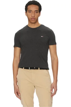 Tommy Hilfiger Top, Herre, Sort, M, Bomuld, Sort Rund Hals T-Shirt