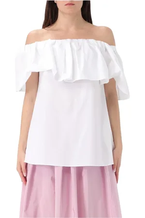 Max Mara Bluser & Skjorter, Dame, Hvid, XS, Elegant Hvid Button-Up Skjorte