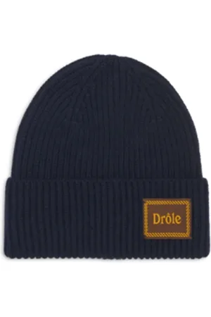 Drôle de Monsieur Tilbehør, Herre, Blå, ONE SIZE, Uld, Marineblå Ribstrikket Uldhue
