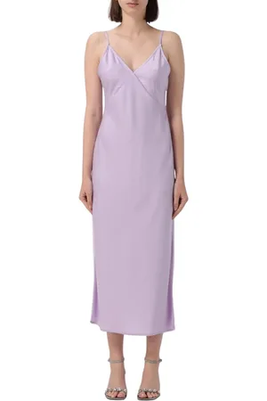 Armani Exchange Kjole, Dame, Lilla, 5XL, Uld, Lilla Chic Midi Kjole