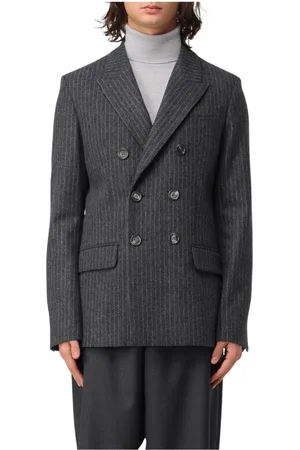 Ami Jakke, Herre, Grå, M, Uld, Pinstripe Suit Jacket