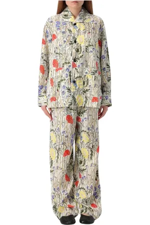 Bottega Veneta Nightwear & Lounge, Dame, Flerfarvet, XS, Silkeblomst Pajamasæt