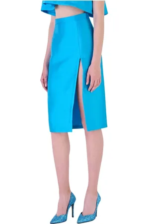 Silvian Heach Nederdel, Dame, Blå, L, Polyester, Midi Skirts